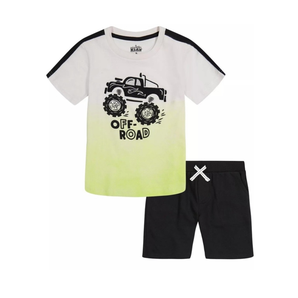 Boys 2 Piece Short Sleeve T-shirt and Shorts Set Off Road